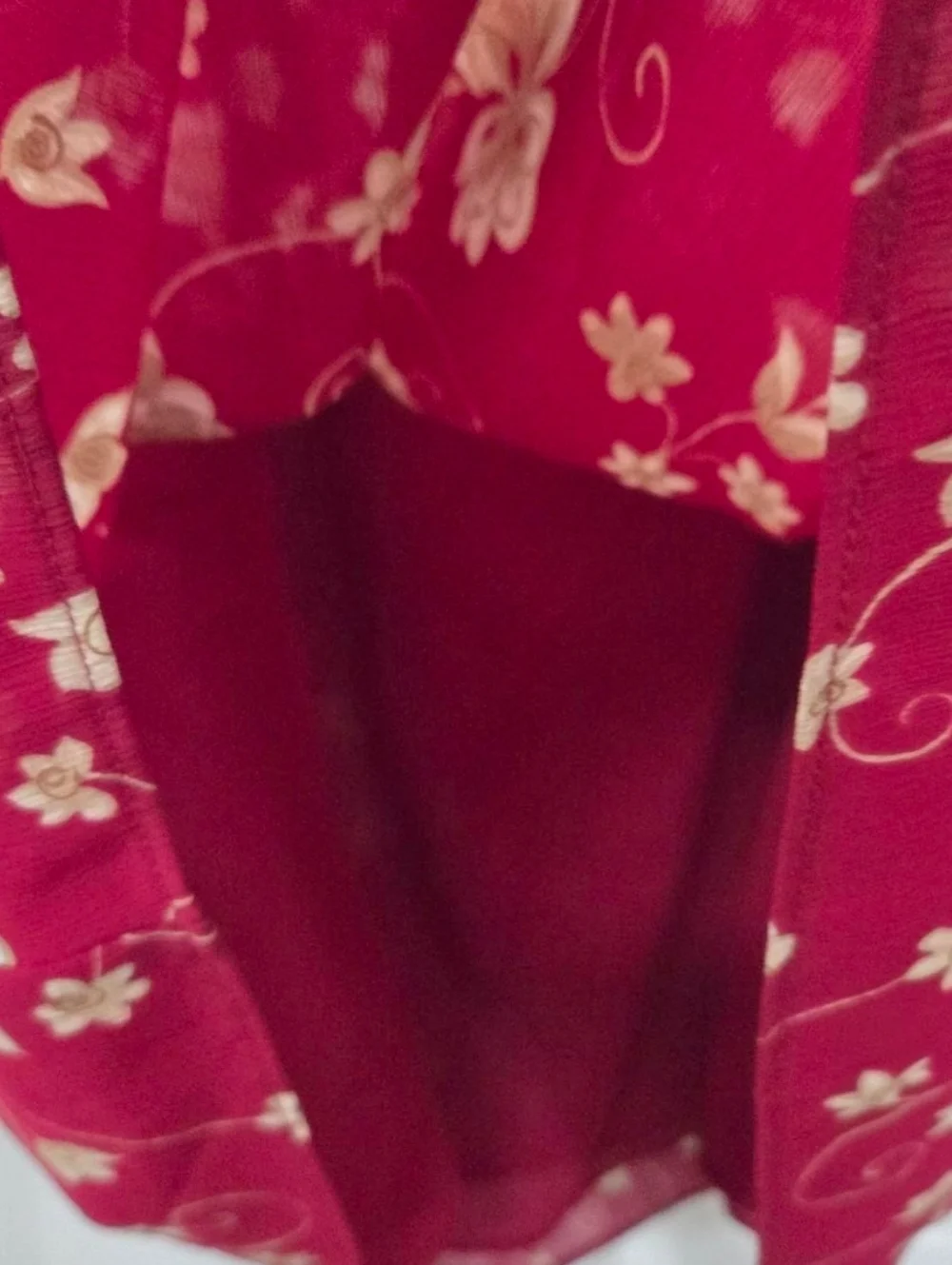 Wine & Tan Floral Maxi Skirt 90s Fairy Cottagecore Western Boho Whimsigoth Large